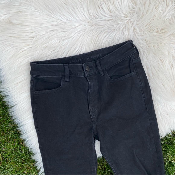 American Eagle black hi rise jeggings 4 long - Picture 2 of 7